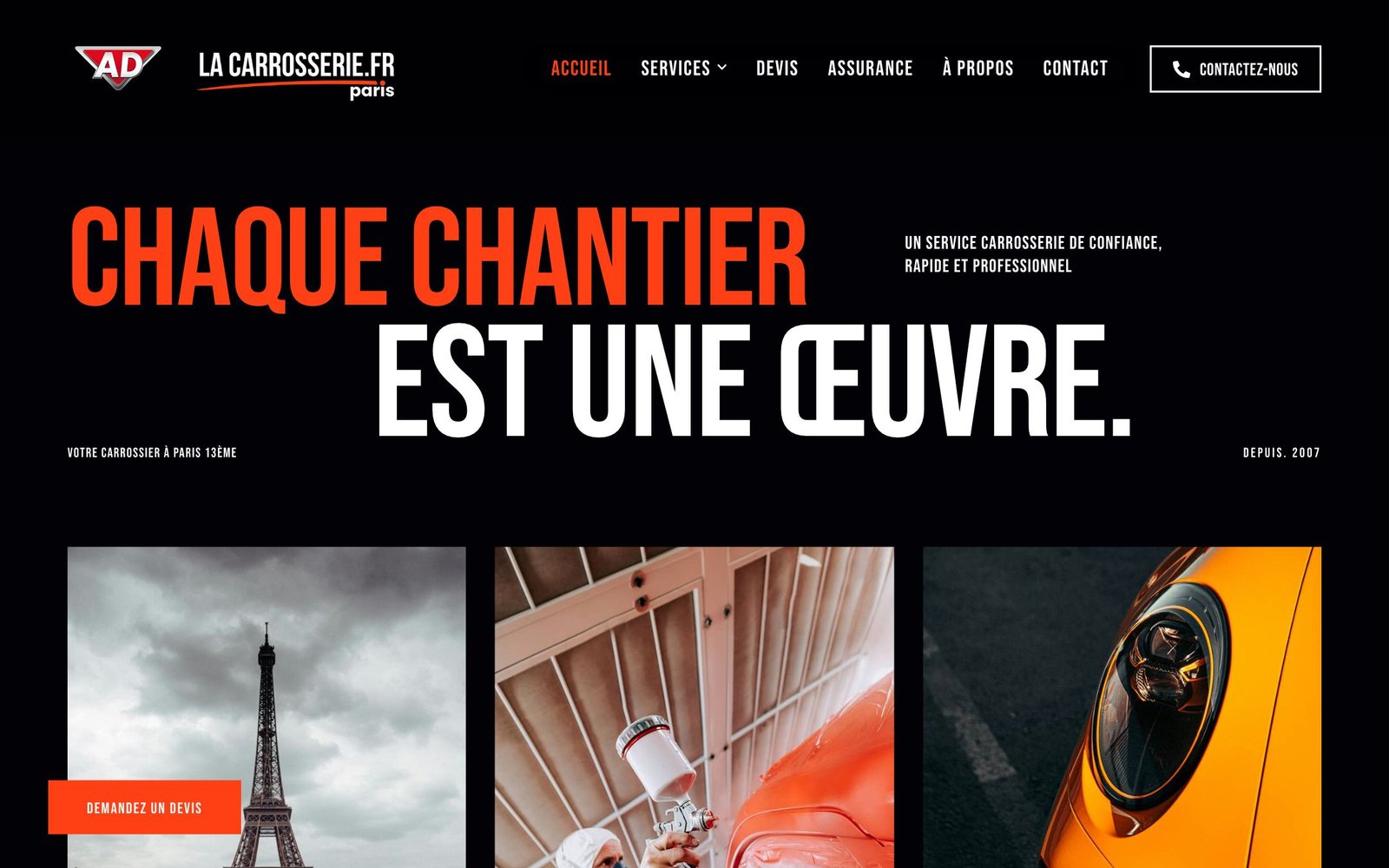 Aperçu du site AD Carrosserie