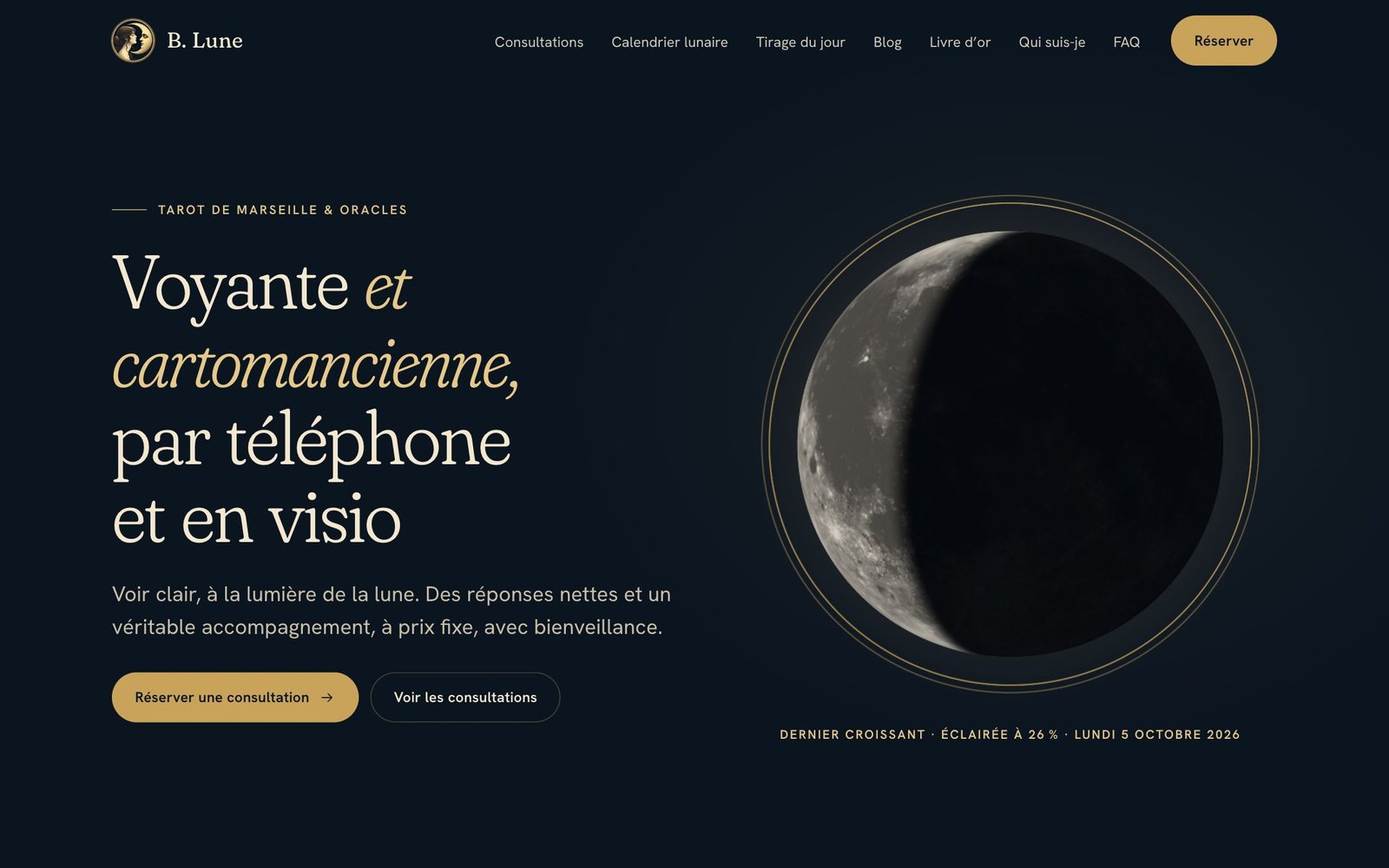 Aperçu du site B. Lune Voyance